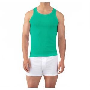 NEW RON DORFF ribbed tank top in grass green